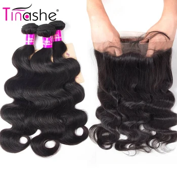 Tinashe Hair 360 Кружева Фронтальная С Пучками Remy Человеческие Волосы 2-3 Пучка С Фронтальной Перуанская Объемная Волна Пучки С Фронтальной