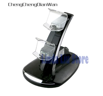 Настольная подставка ChengChengDianWan с двумя USB, быстрое зарядное устройство, док-станция с синим светодиодом, контроллер для зарядки контроллера PS4, геймпад