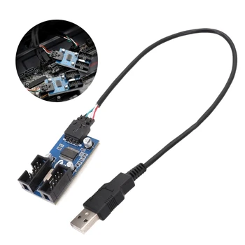 Материнская плата USB 9Pin интерфейсный разделитель заголовка от 1 до 2 удлинительный кабель-адаптер Прямая поставка 1