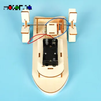 Детская Моторная лодка своими руками Деревянная научная модель Комплект Учащийся начальной школы, изучающий Физику, Развивающие Игрушки для детей 2