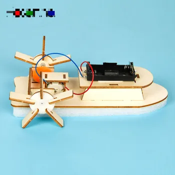 Детская Моторная лодка своими руками Деревянная научная модель Комплект Учащийся начальной школы, изучающий Физику, Развивающие Игрушки для детей 3