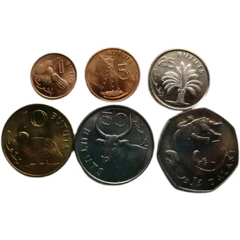 Полный набор из 6 монет Гамбии 1971-1987 годов выпуска, абсолютно новый 0