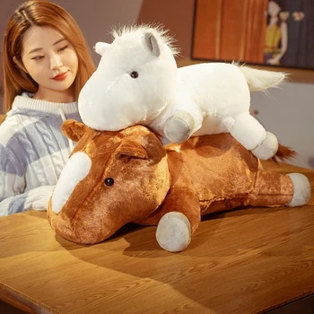 Прекрасная подушка в виде лежащей лошади, детская мягкая плюшевая игрушка, подарок на день рождения