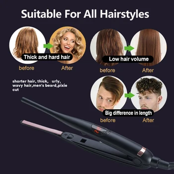 Выпрямитель для волос Ubeator, плойка для завивки волос, узкий черный цифровой дисплей, ЖК-экран, Титановая Керамическая нагревательная пластина, плоский утюг 0