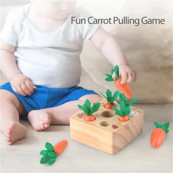 Забавная игрушка Монтессори, деревянные игрушки, вытягивающие морковку, соответствующая размеру Познавательная детская игрушка, развивающая игрушка для детей, подарок для детей