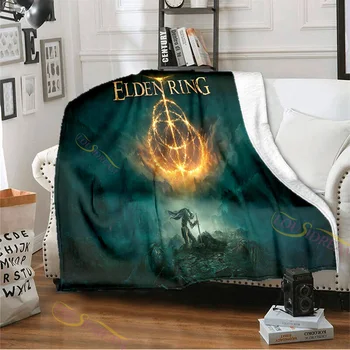 Игровое одеяло Dark Fantasy Elden Ring с принтом Malenia Warrior, фланелевое одеяло, мягкое, теплое для кроватей, покрывало для дивана, покрывало на кровать 0