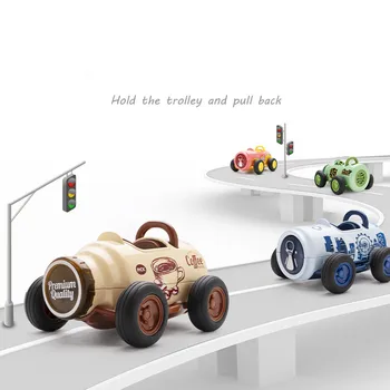 Мультяшная модель автомобиля для напитков из сплава 1: 36, имитация звуковых и световых автомобилей, детские автомобильные игрушки оптом