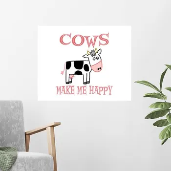 Декор небольшого плаката с коровами, Современная настенная печать, Винтажная настенная роспись для домашнего искусства, Забавная картина без рамки 1