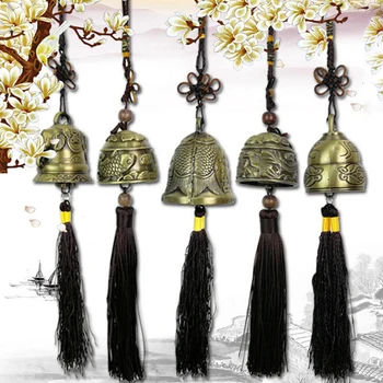 Юньнаньский национальный кулон с перезвоном ветра, прозрачный дверной колокольчик, Благоприятный Древний бронзовый колокольчик, фэн-шуй, подвеска Фэн-шуй для угощений