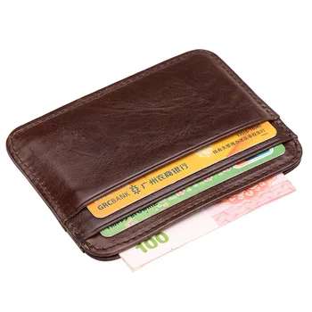 Новое поступление, Винтажный мужской держатель для кредитных карт из натуральной кожи, Маленький кошелек, сумка для денег, футляр для удостоверения личности, мини-кошелек для мужчин