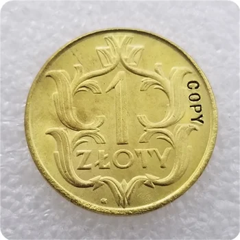 Копировальная монета из латуни в 1 злотый Польши 1929 года 0