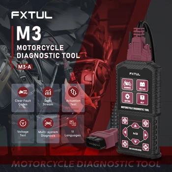 Универсальный Диагностический прибор для мотоциклов FXTUL M3 Поддерживает Считывание Четких Кодов неисправностей, Считывание Потока Данных, Проверку Напряжения срабатывания 2