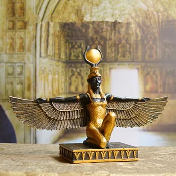 Скульптура из смолы богини Исиды из египетской мифологии, ручная работа, Святой покровитель Земли, глаз Египта, креативное украшение книжного шкафа 0