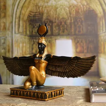 Скульптура из смолы богини Исиды из египетской мифологии, ручная работа, Святой покровитель Земли, глаз Египта, креативное украшение книжного шкафа 2