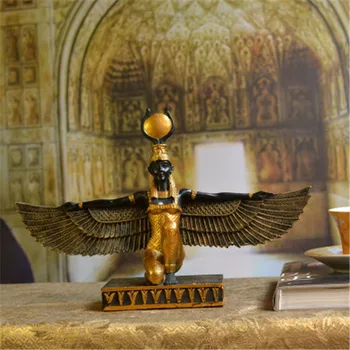 Скульптура из смолы богини Исиды из египетской мифологии, ручная работа, Святой покровитель Земли, глаз Египта, креативное украшение книжного шкафа 3
