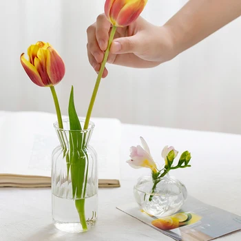 Ваза для цветов для домашнего декора, Стеклянная ваза для рабочего стола, Стеклянный террариум, настольные украшения, Настольная ваза для растений 0