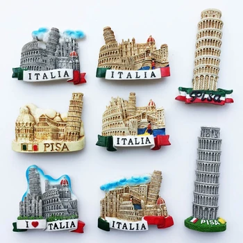Новая Пизанская башня с ручной росписью, Италия 3D Магниты на холодильник Туристические сувениры Магнитные наклейки на холодильник Подарок 0