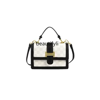 Популярная маленькая сумка zq, женская модная универсальная сумка-мессенджер, высококачественная клетчатая портативная маленькая квадратная сумка 0