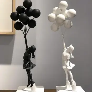 58 см Скульптура исцеления Бэнкси Banksy Летающие воздушные шары Украшения для девочек