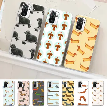 Чехол Dachshund Dog Love для Xiaomi Redmi Note 11 10 9S K40 11E 9 10S 8 12 Pro Plus 8T 9T 7A 10C 11T 5G 11S 9A 9C TPU Чехол Для телефона