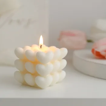 Свеча Love Shape Big Cube Bubble для ароматерапии из соевого воска, ароматические свечи, подарок на день рождения, Романтическое современное украшение для дома