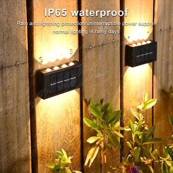 Фонари для забора на солнечной энергии, портативные декоративные водонепроницаемые настенные фонари для сада на настенной террасе