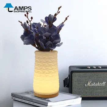 Креативная 3D печать цветочная лампа led Nordic simple кабинет спальня гостиная художественная ваза украшение прикроватной тумбочки лампа 0