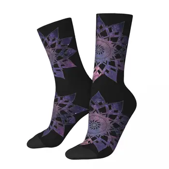 Фиолетовые носки с красивыми замысловатыми узорами, Мужские И женские Летние чулки в стиле Хип-хоп
