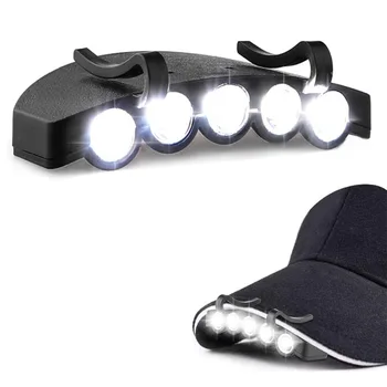 Супер яркий фонарь на кепке, 5 светодиодов, головной фонарь на клипсе, наружное аварийное освещение, головной фонарик для ночной рыбалки, кемпинга, езды на велосипеде