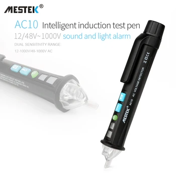 Тестер напряжения MESTEK AC10 Интеллектуальная бесконтактная сигнализация с ручкой Детектор переменного напряжения Измеритель Тестер датчика ручки Тестер