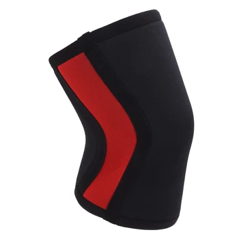 Нейлоновый рукав до колена, приятный для кожи, удобный Черно-красный Высокоэластичный наколенник для предотвращения травм при растяжках на открытом воздухе