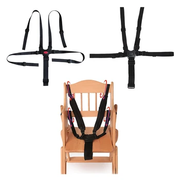 5-точечный ремень безопасности из нейлона, ремни безопасности с вращающимся на 360 градусов крючком, Детские ремни безопасности, Детская коляска, стульчик для кормления, Черный