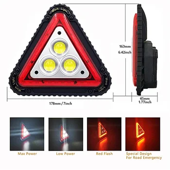 Triangle Emergency 3 Портативный походный прожектор с предупреждением о срабатывании света для фар автомобиля для кемпинга Водонепроницаемый