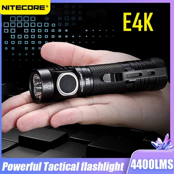 NITECORE E4K светодиодный Тактический Фонарь 4400 Люмен USB-C Перезаряжаемый Фонарь для Самообороны С Аккумулятором NL2150HPR 5000 мАч