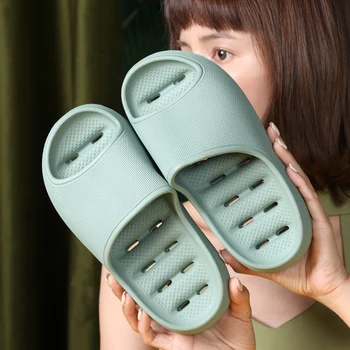 Большие женские мужские тапочки, оригинальные сандалии для пары, легкая цельная обувь из ЭВА, Дышащая нескользящая обувь для ванной, повседневные сандалии