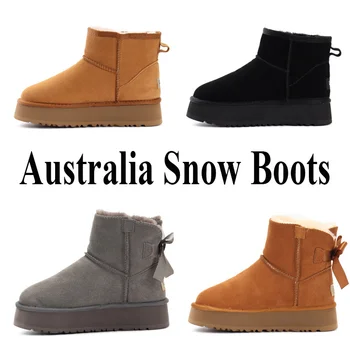 Австралия, женские классические короткие ботильоны из натуральной кожи II Ultra Mini, зимние замшевые зимние ботинки на платформе, женская модная теплая обувь