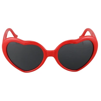 4X Модные милые солнцезащитные очки в стиле Лолиты в форме сердца в стиле ретро, маскарадный костюм для вечеринки, ЯРКО-красный