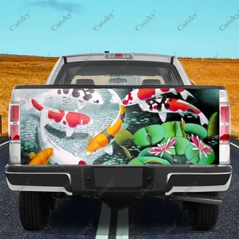 Наклейка с изображением китайской рыбы, защищающая хвост автомобиля, багажник, наклейка на кузов автомобиля, украшение автомобиля для внедорожника, универсальный пикап