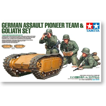 Tamiya 35357 1/35 Немецкая Штурмовая Пионерская Команда с Гусеничной Миной Goliath Soldier Figure Display Toy Plastic Assembly Model Kit