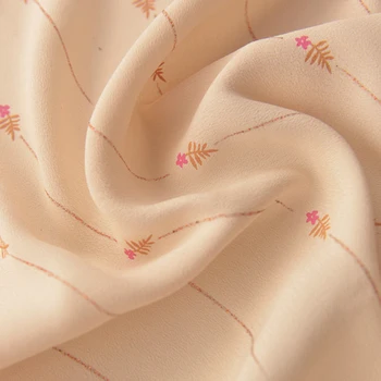 Высококачественная вискозная ткань, нить из розового золота, мелкий цветок, светло-абрикосовая пудра, ткань для одежды, шарфов и топов
