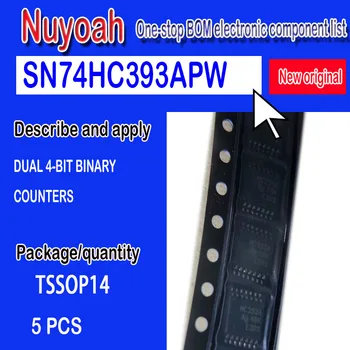 Микросхема SN74HC393APWR/APW HC393A TSSOP14 на тонкой ножке, абсолютно новая и оригинальная. ДВОЙНЫЕ 4-разрядные двоичные счетчики, 5 шт.