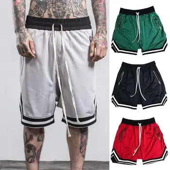 Шорты с карманами, повседневные тонкие мужские повседневные спортивные короткие штаны, короткие штаны для занятий фитнесом, для игры в баскетбол 1