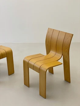 Дизайн обеденных стульев из массива дерева в стиле Ретро, Изогнутый Деревянный стул, Обеденный стул, Кухонный стул в скандинавском стиле для гостиной, стул со спинкой, Табурет