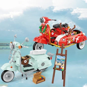 Мини Строительные блоки, Гоночная модель мотоцикла, Игрушки для домашнего творчества, Транспортные средства, Игрушки для мальчиков, Праздничный подарок для девочек