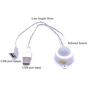 Современный USB порт светодиодные ночные светильники полоса датчик движения инфракрасный датчик человека Переключатель 5 В ночная лампа для спальни бар Бесплатная доставка