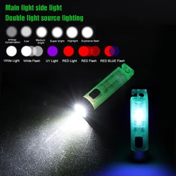 Мини-брелок-фонарик, светодиодный перезаряжаемый фонарик, Портативный Магнитный USB-фонарик для зарядки, мощный кемпинговый фонарь дальнего действия 4