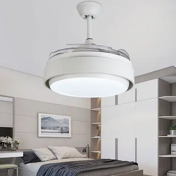 Невидимая вентиляторная лампа LED современная простая вентиляторная лампа столовая вентиляторная лампа потолочный вентилятор в спальне лампа трехцветной температуры