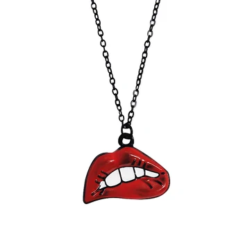 Европейская и американская мода, сексуальное ожерелье с красной губой, Персонализированный дизайн, трендовое мужское ожерелье, Изысканное ожерелье для женщин 1