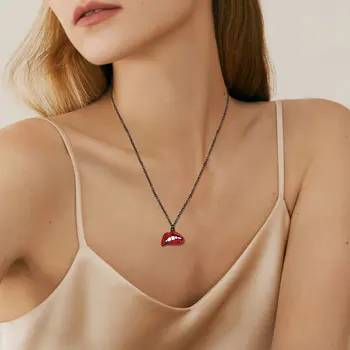 Европейская и американская мода, сексуальное ожерелье с красной губой, Персонализированный дизайн, трендовое мужское ожерелье, Изысканное ожерелье для женщин 5
