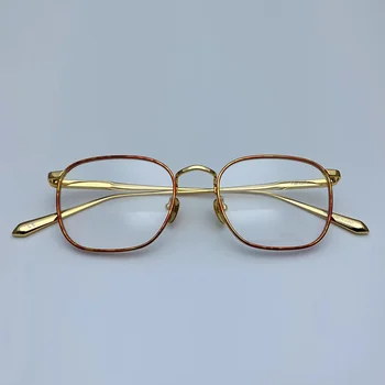 Оправа для оптических очков Lind Faro для мужчин и женщин, серия Hendrik, Ручная работа, Золотые ультралегкие очки для близорукости из чистого титана